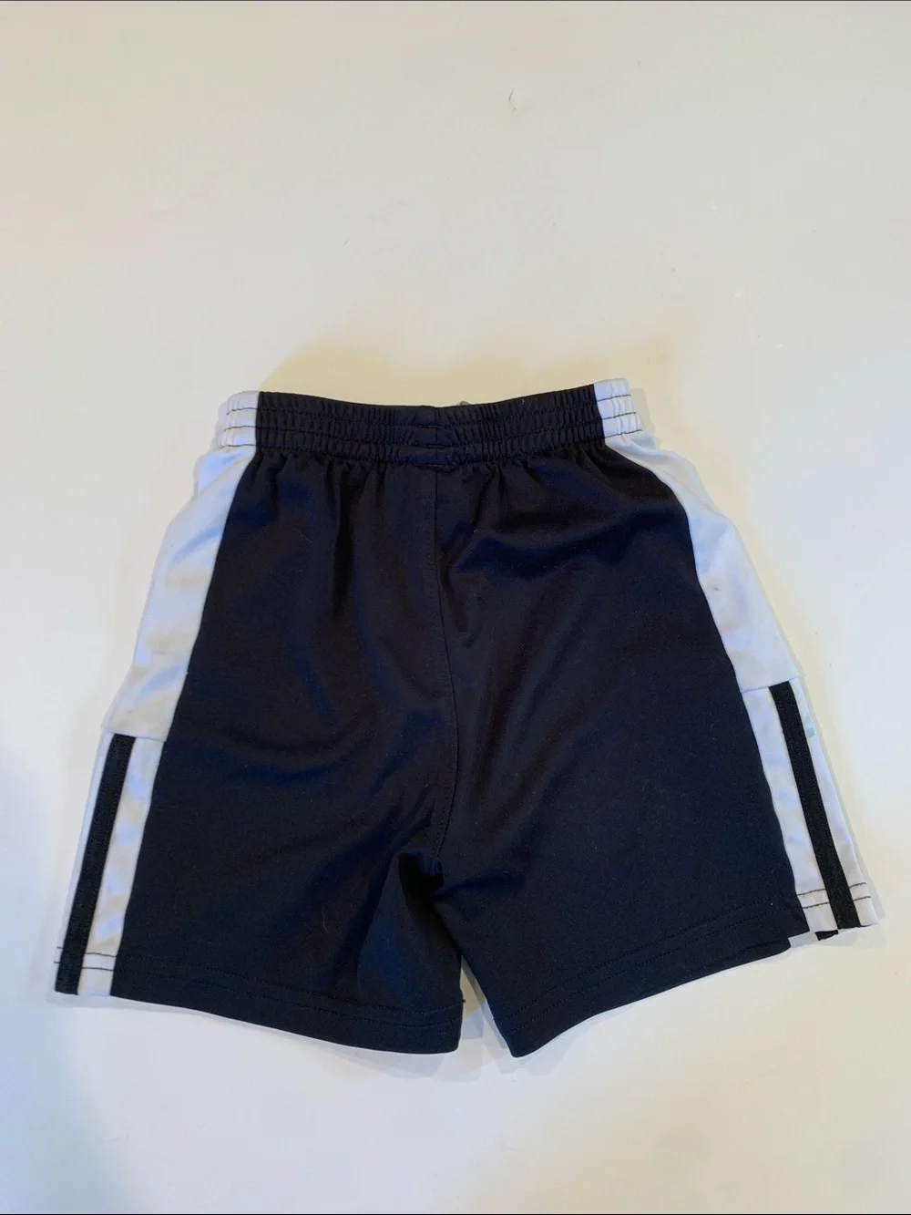 adidas Flawed Boys Size 4 Black and White Elastic Waist Pull-On Athletic Shorts